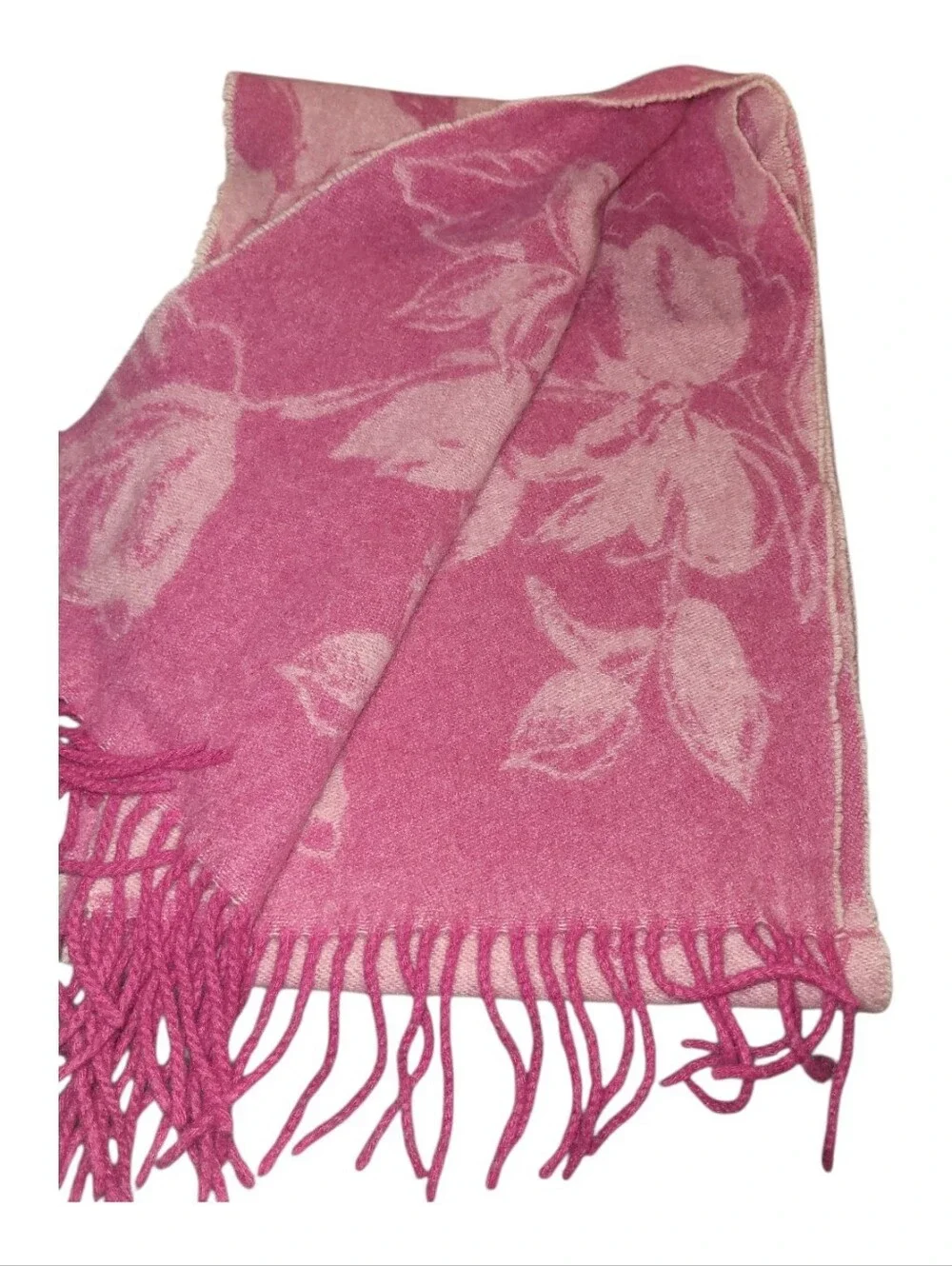 C By Bloomingdales $168 Woven Cashmere Pink 2 Sided Scarf